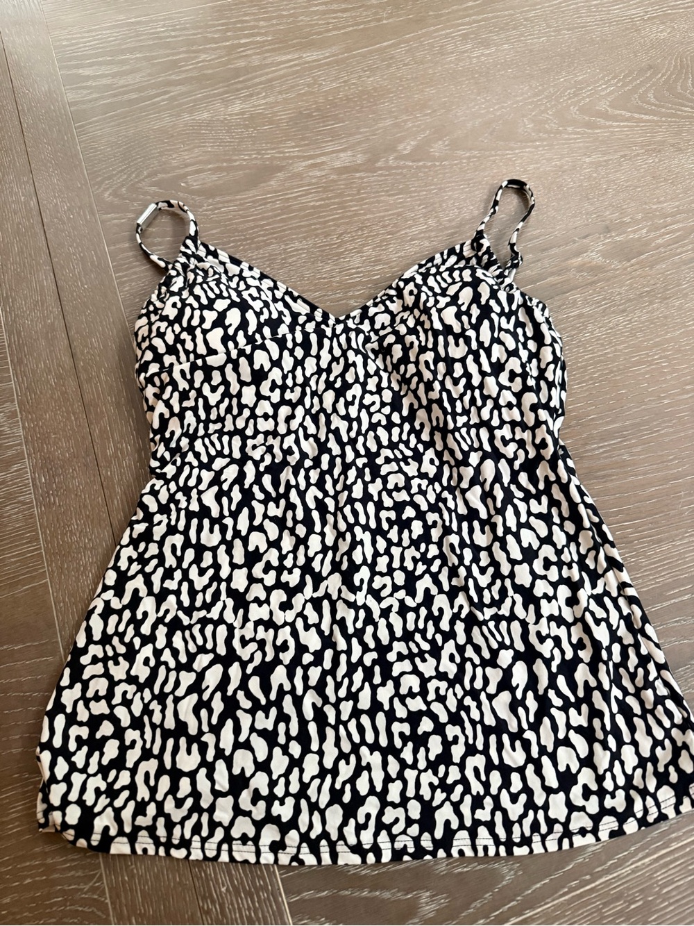 Michael Kors Black White Swim Tankini Top